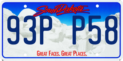 SD license plate 93PP58