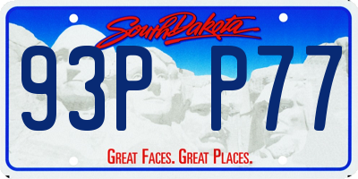 SD license plate 93PP77