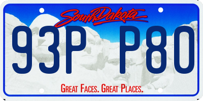 SD license plate 93PP80