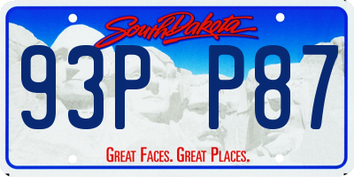 SD license plate 93PP87