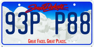 SD license plate 93PP88