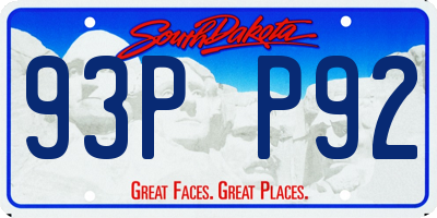 SD license plate 93PP92