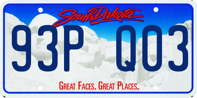 SD license plate 93PQ03
