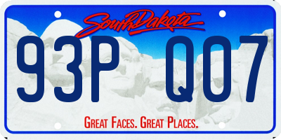 SD license plate 93PQ07