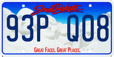 SD license plate 93PQ08