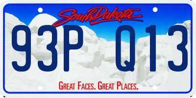 SD license plate 93PQ13