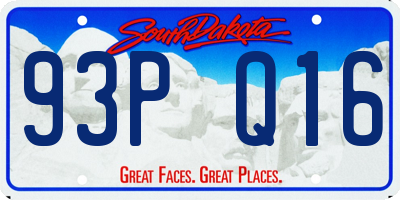 SD license plate 93PQ16