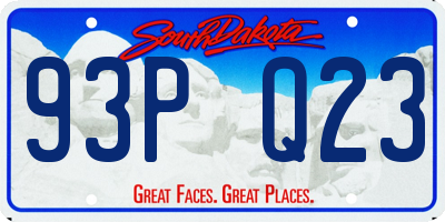 SD license plate 93PQ23