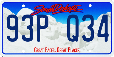 SD license plate 93PQ34