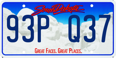 SD license plate 93PQ37