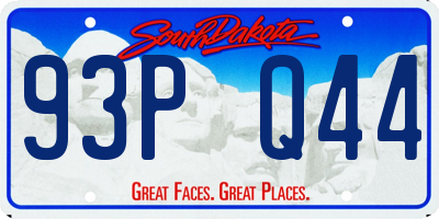 SD license plate 93PQ44