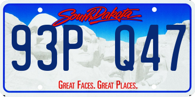 SD license plate 93PQ47