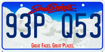 SD license plate 93PQ53