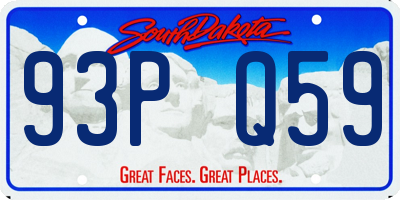SD license plate 93PQ59