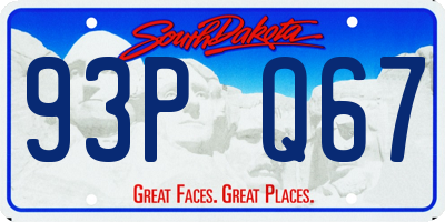 SD license plate 93PQ67
