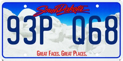 SD license plate 93PQ68