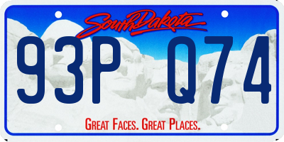 SD license plate 93PQ74