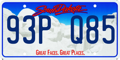 SD license plate 93PQ85
