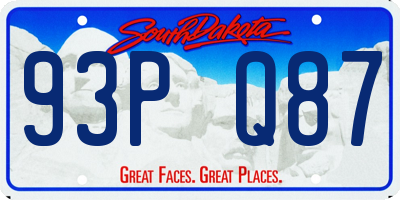 SD license plate 93PQ87