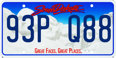SD license plate 93PQ88