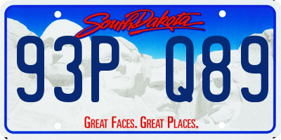 SD license plate 93PQ89