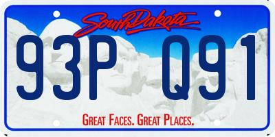 SD license plate 93PQ91