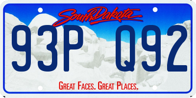 SD license plate 93PQ92