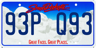 SD license plate 93PQ93