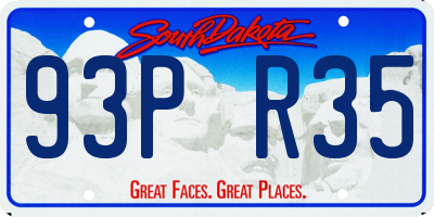 SD license plate 93PR35