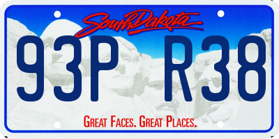 SD license plate 93PR38