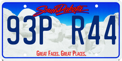 SD license plate 93PR44