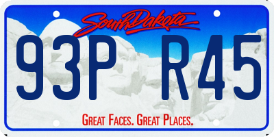 SD license plate 93PR45