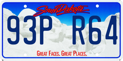 SD license plate 93PR64