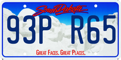 SD license plate 93PR65