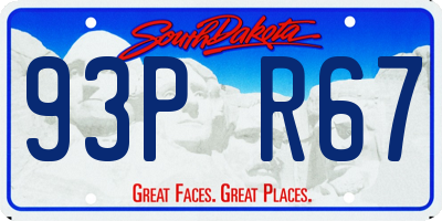 SD license plate 93PR67