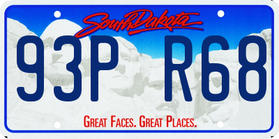 SD license plate 93PR68