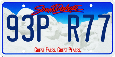 SD license plate 93PR77