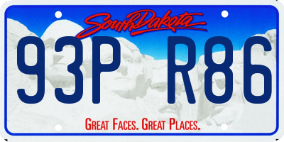 SD license plate 93PR86