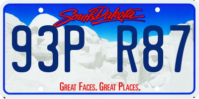 SD license plate 93PR87