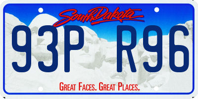 SD license plate 93PR96