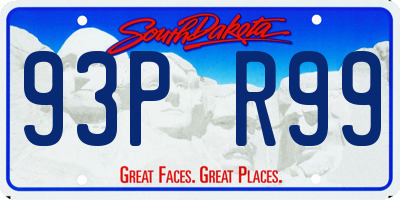SD license plate 93PR99