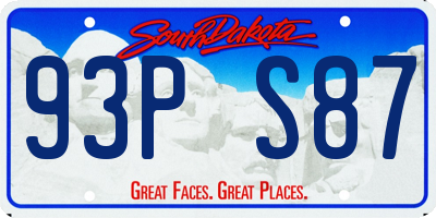 SD license plate 93PS87