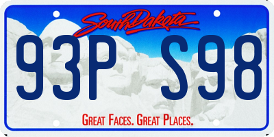 SD license plate 93PS98