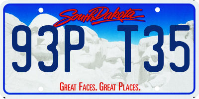 SD license plate 93PT35