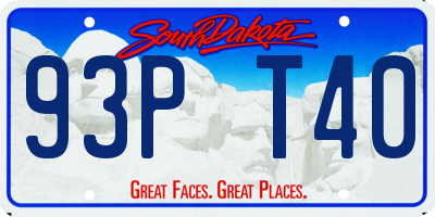SD license plate 93PT40