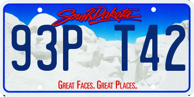 SD license plate 93PT42