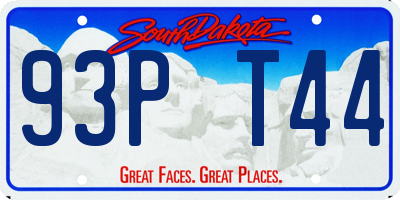 SD license plate 93PT44