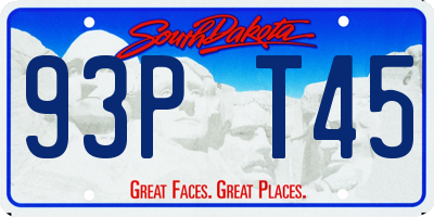 SD license plate 93PT45