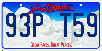 SD license plate 93PT59