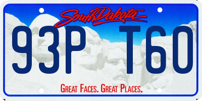 SD license plate 93PT60